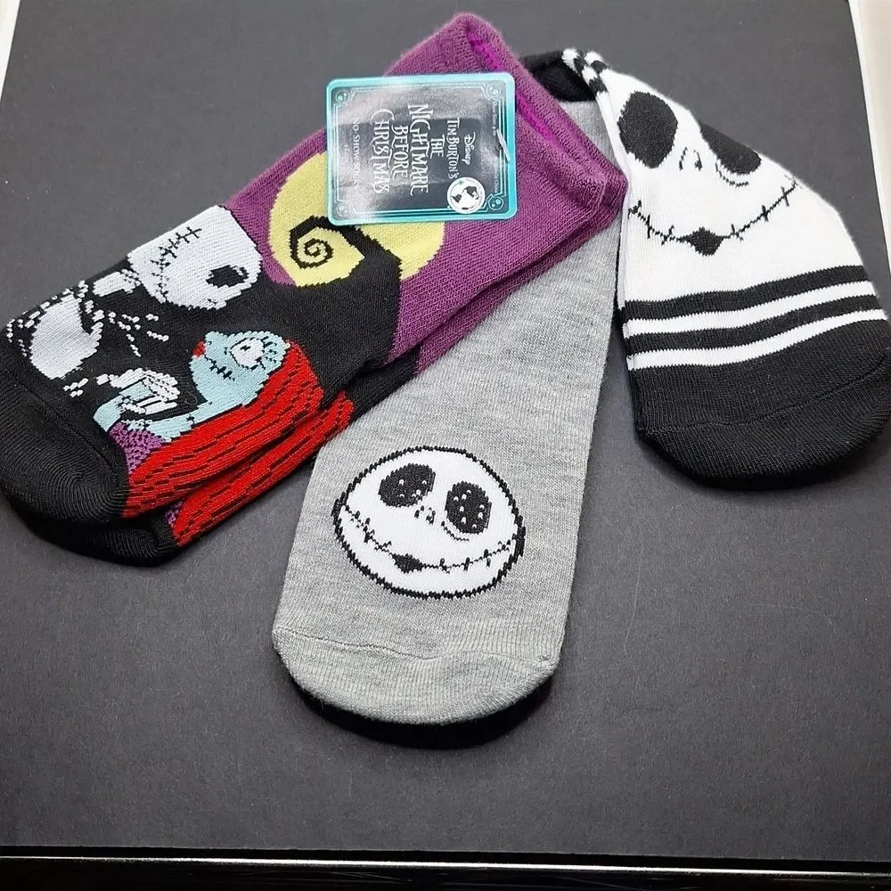 Nightmare Before Christmas Women's No Show Socks 3 pair